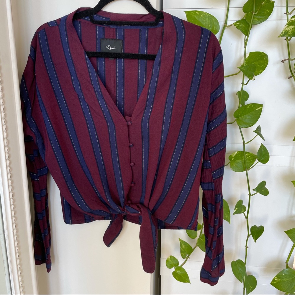 Rails Sloane Front-Tie Button-Up In Janeiro Stripe - image 1